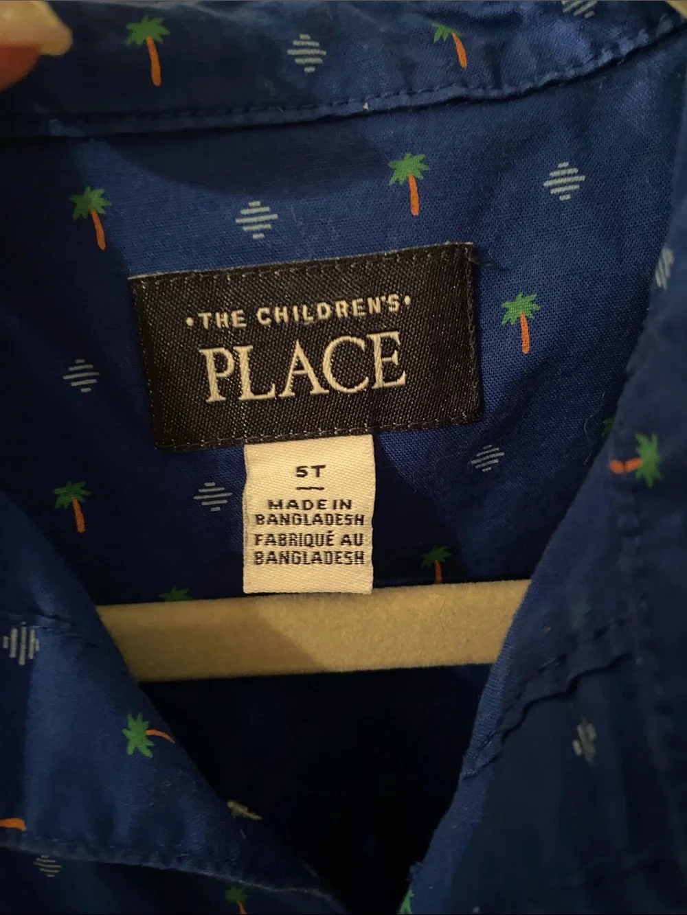 The Children's Place Navy Short-Sleeve Shirt with Palm Print
